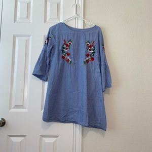 Blue pinstriped tunic or minidress